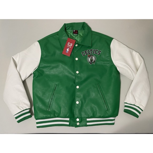 Ultra Game Other - NBA BOSTON CELTICS ULTRA GAME LEATHER JACKET SZ MEDIUM PERFORATED LEATHER SLEEVE